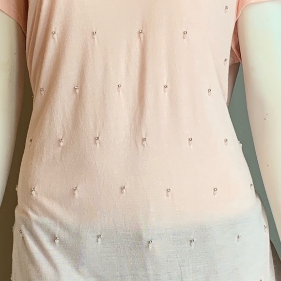 Maurices Pink Beaded Shear Short Sleeve Top Size 1x - Picture 7 of 8